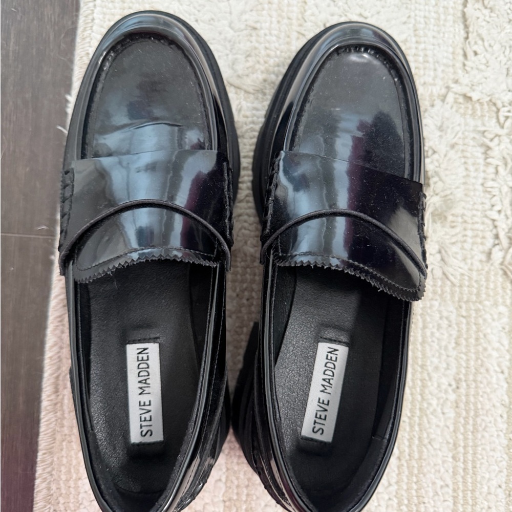 Steve Madden Glossy Black Men's Slip-Ons